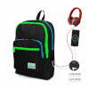 Coral High Siyah USB-AUX Soketli Okul Çantası 23817