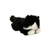 Yatan Siyah-Beyaz Kedi Peluş 25 cm