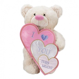 I Love İç içe Kalpli Peluş Ayı 55 cm.