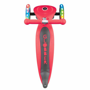 Globber Primo 3 Tekerlekli Işıklı Katlanabilir Kırmızı Scooter 