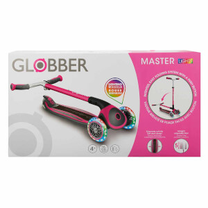 Globber Master 3 Tekerlekli Işıklı Katlanabilir Pembe Scooter
