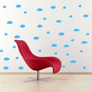 BugyBagy Mavi Duvar Sticker Karışık Bulutlar 74 Adet