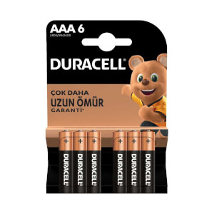 Duracell Basic İnce Kalem Pil AAA 6'lı 