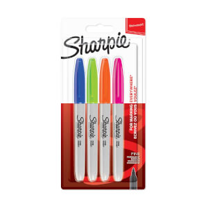 Sharpie Fine Permanent Markör Kalem 4'lü Canlı Renkler