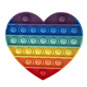 Push Pop Bubble Pop It Duyusal Oyuncak Özel Pop Kalp Gökkuşağı Renkli