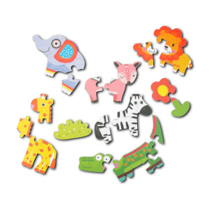 Woody Ahşap 6in1 Hayvanlar Puzzle 31 Parça