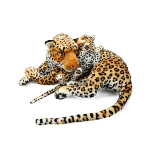 Peluş Leopar Anne ve Yavrusu 90 cm.