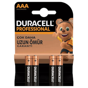 Duracell İnce Kalem Pil Professional AAA 4'lü