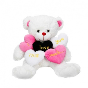 Aşk Mesajlı Oturan Peluş 42 cm.