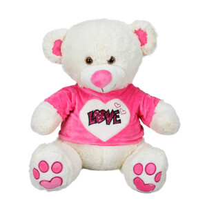 Oturan Love Tişörtlü Peluş Ayı 50 cm.