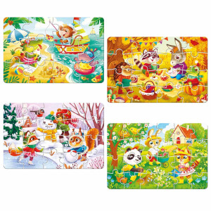 12 + 16 + 20 + 24 Parça Puzzle: 4 Mevsim