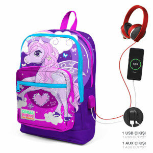 Coral High Unicorn USB-AUX Soketli Okul Çantası 23808