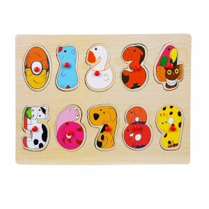 Woody Sayılar Ahşap Tutmalı Puzzle 10 Parça 