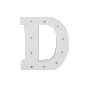 Dekoratif Ahşap Işıklı D Harfi 15 cm.