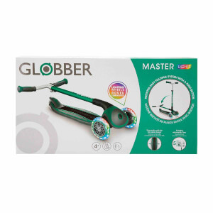 Globber Master 3 Tekerlekli Katlanabilir Işıklı Koyu Yeşil Scooter