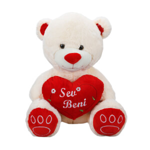 Kalp Yastıklı Peluş Ayı 60 cm.
