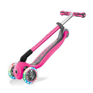 Globber Go Up Deluxe 3 Tekerlekli Katlanabilir 3’ü 1 Arada Işıklı Pembe Scooter