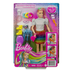 Barbie Leopar Desenli Saçlar Bebeği GRN81