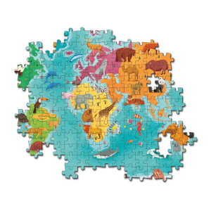 250 Parça Puzzle : Exploring Maps - Animals