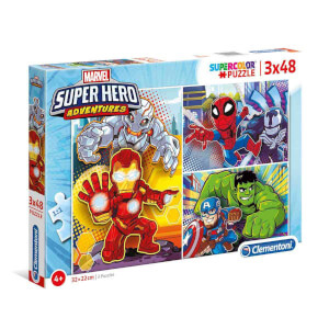 3 x 48 Parça Puzzle : Marvel Super Hero Adventures