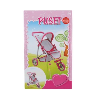 3 Tekerlekli Pembe Gri Puset