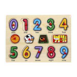 Woody Sayılar Ahşap Tutmalı Puzzle 14 Parça 