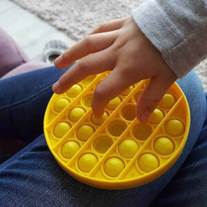 Push Pop Bubble Pop It Duyusal Oyuncak Özel Pop Stres Yuvarlak Turuncu 0635