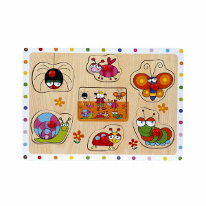 Tutmalı Bul ve Tak Hayvanlar Ahşap Puzzle 