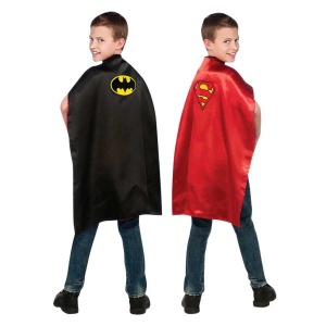 Batman ve Superman Çift Taraflı Pelerin Kostüm Standart Beden