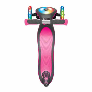 Globber Elite Deluxe 3 Tekerlekli Katlanabilir Işıklı Pembe Scooter