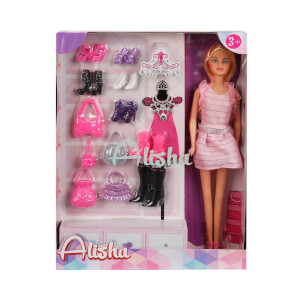 Alisha Ayakkabı ve Çantalı Bebek Oyun Seti 