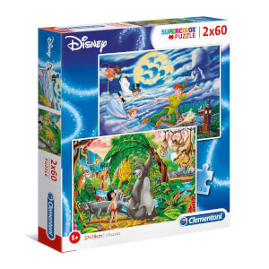 2 x 60 Parça Puzzle : Disney Peter Pan + The Jungle Book