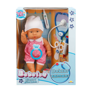 Bebelou Doktor Zamanı Sesli Bebek Seti 35 cm.