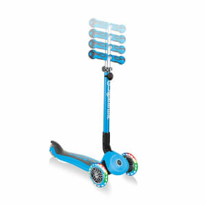Globber Go Up Deluxe 3 Tekerlekli Katlanabilir 3’ü 1 Arada Işıklı Mavi Scooter