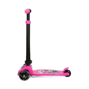 Power Led Işıklı 3 Tekerlekli Katlanabilir Pembe Scooter