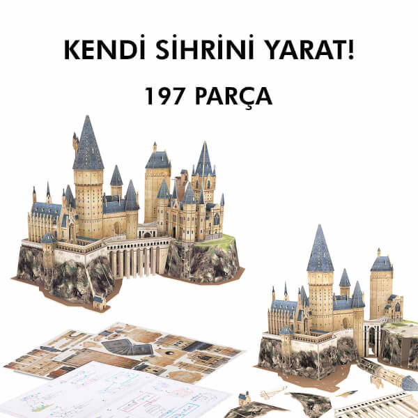 197 Parça 3D Puzzle: Harry Potter Hogwarts Kalesi