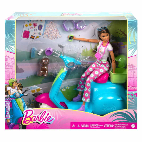 Barbie Eğlenceli Tatil Scooter ve Aksesuarlar HGM55