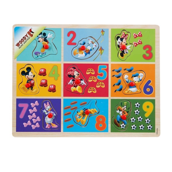 Mickey Mouse Ahşap Bultak Rakamlar 
