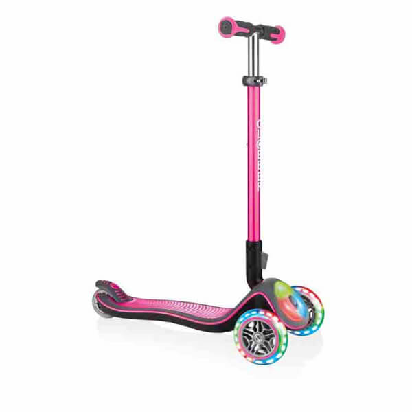 Globber Elite Deluxe 3 Tekerlekli Katlanabilir Işıklı Pembe Scooter