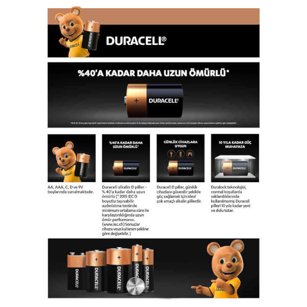 Duracell Büyük Pil C 2'li 