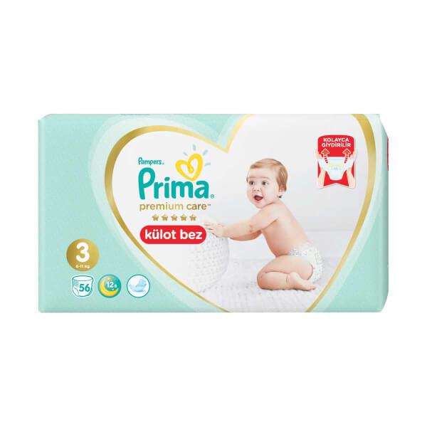 Prima Premium Care 56'lı Külot Bebek Bezi Midi 3 Beden 6-11 Kg 