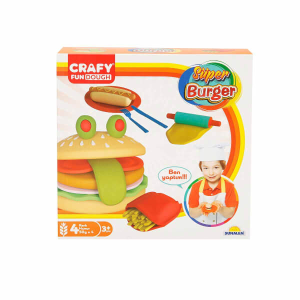Crafy Süper Burger Oyun Hamuru Seti 200 g 12 Parça