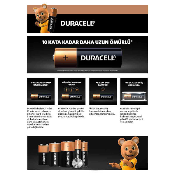 Duracell Kalem Pil AA 4'lü  