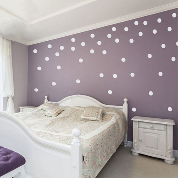 BugyBagy Beyaz Yuvarlak Duvar Sticker Polska Dots Büyük 100 Adet 5 cm.