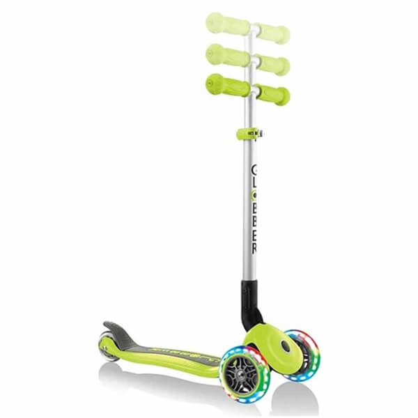 Globber Primo 3 Tekerlekli Işıklı Katlanabilir Yeşil Scooter 