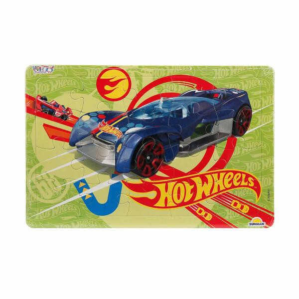 20 Parça Puzzle : Hot Wheels Mavi Araba