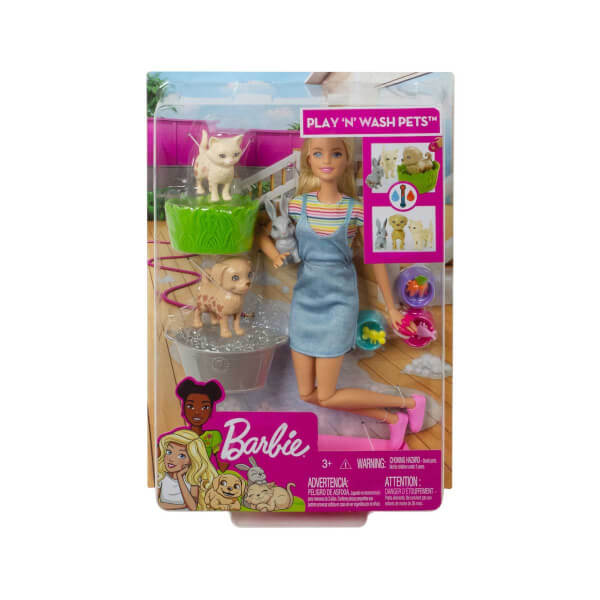 Barbie ve Hayvanları Banyo Eğlencesinde Oyun Seti FXH11
