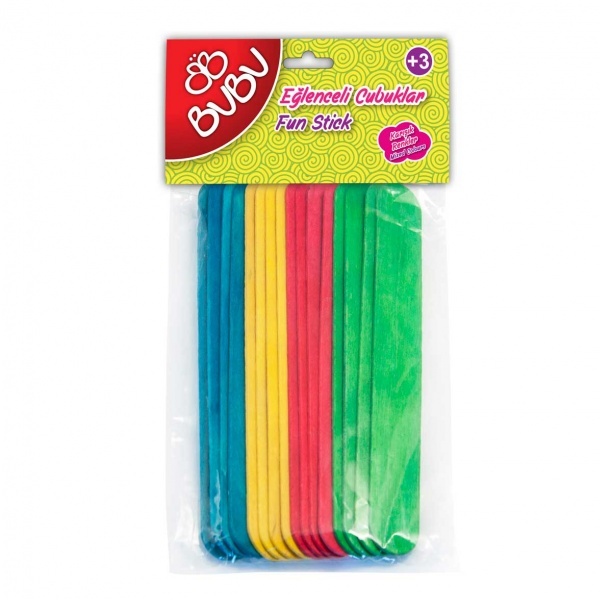 BuBu Renkli Eğlenceli Uzun Çubuklar 40'lı