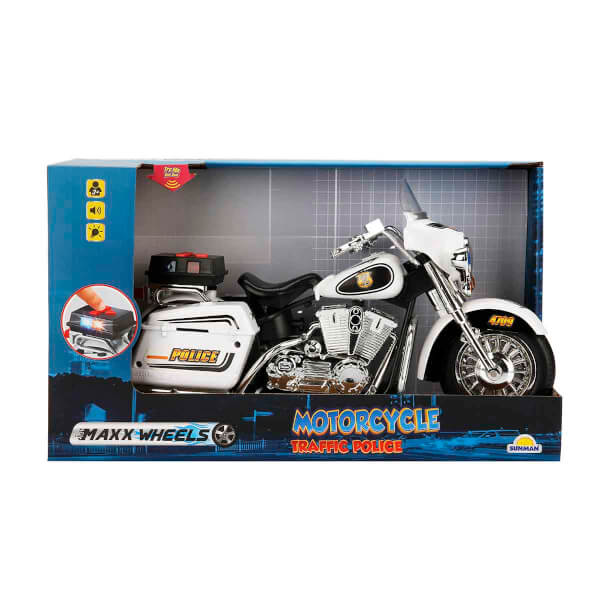 Maxx Wheels Sesli ve Işıklı Polis Motosikleti 34 cm.