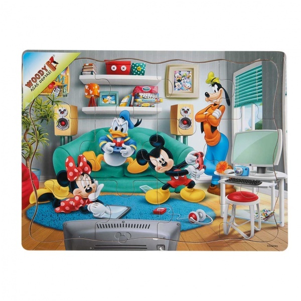 Mickey Mouse Ahşap Puzzle 12 Parça 
